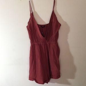 Rolled Up Hem Cross Front Romper